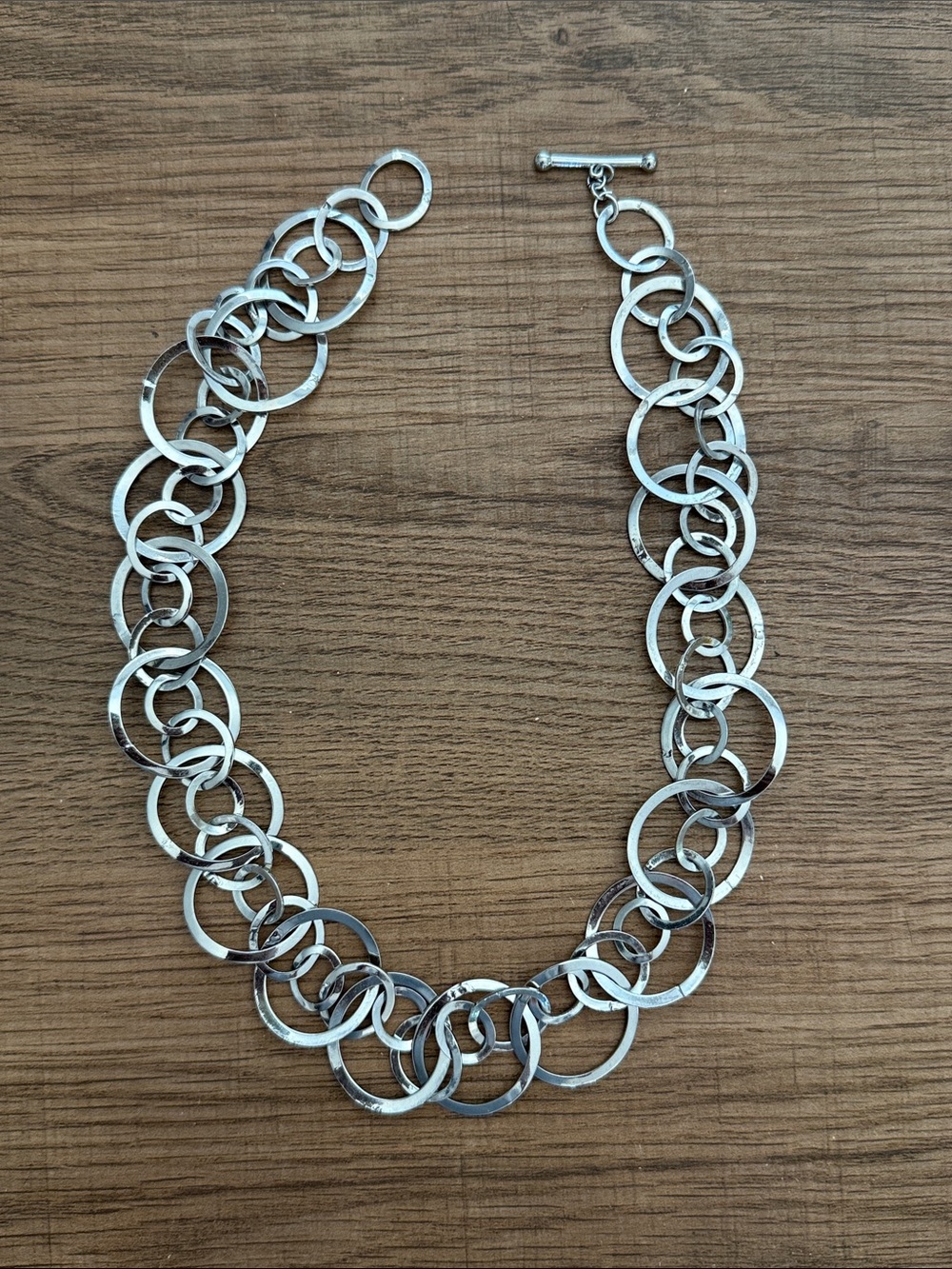 Silver Multi-Ring Chain Necklace - Women's Jewelry